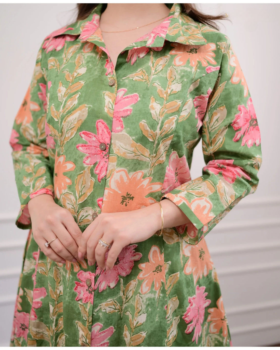 Blossom Breeze Cord Set - Green & Pink