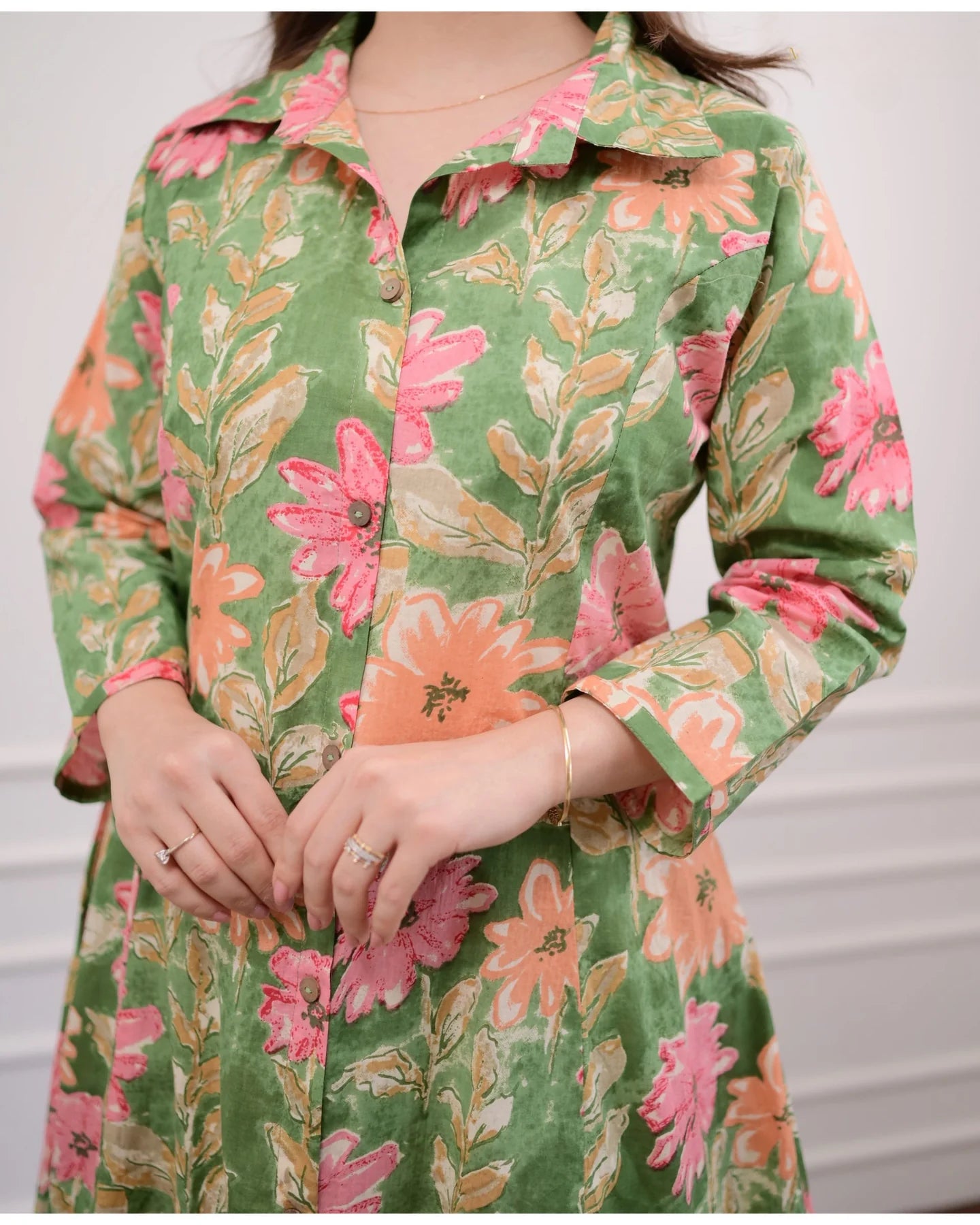 Blossom Breeze Co-ord Set - Green & Pink