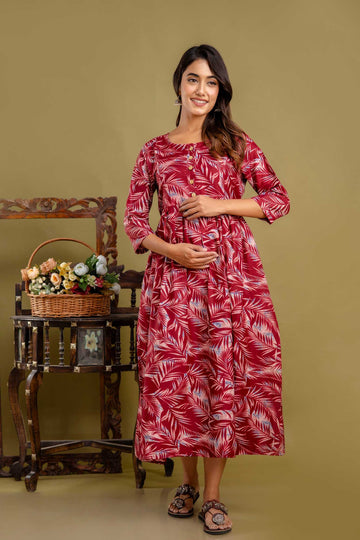 Scarlet Leaf Harmony Maternity Dress