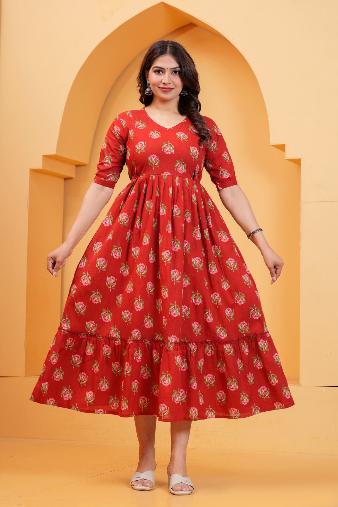 Ruby Blossom Maternity Dress πΉ