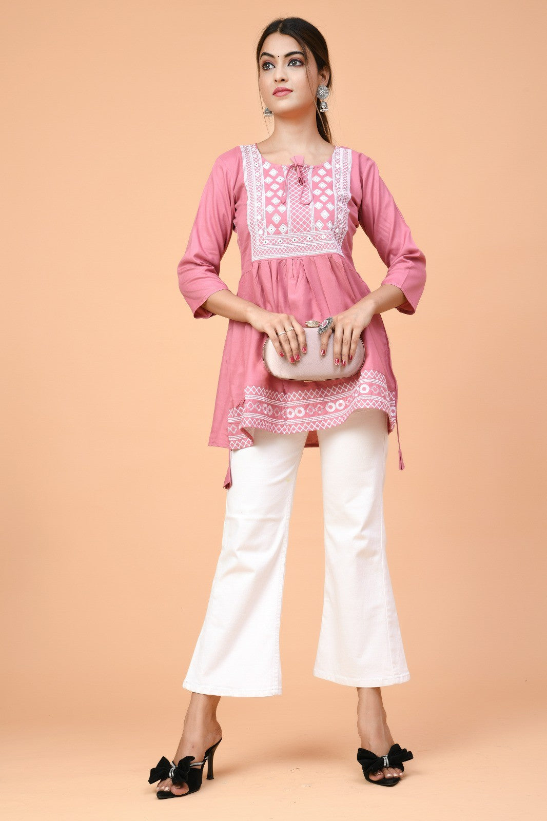 Pink Elegance Embroidery Top