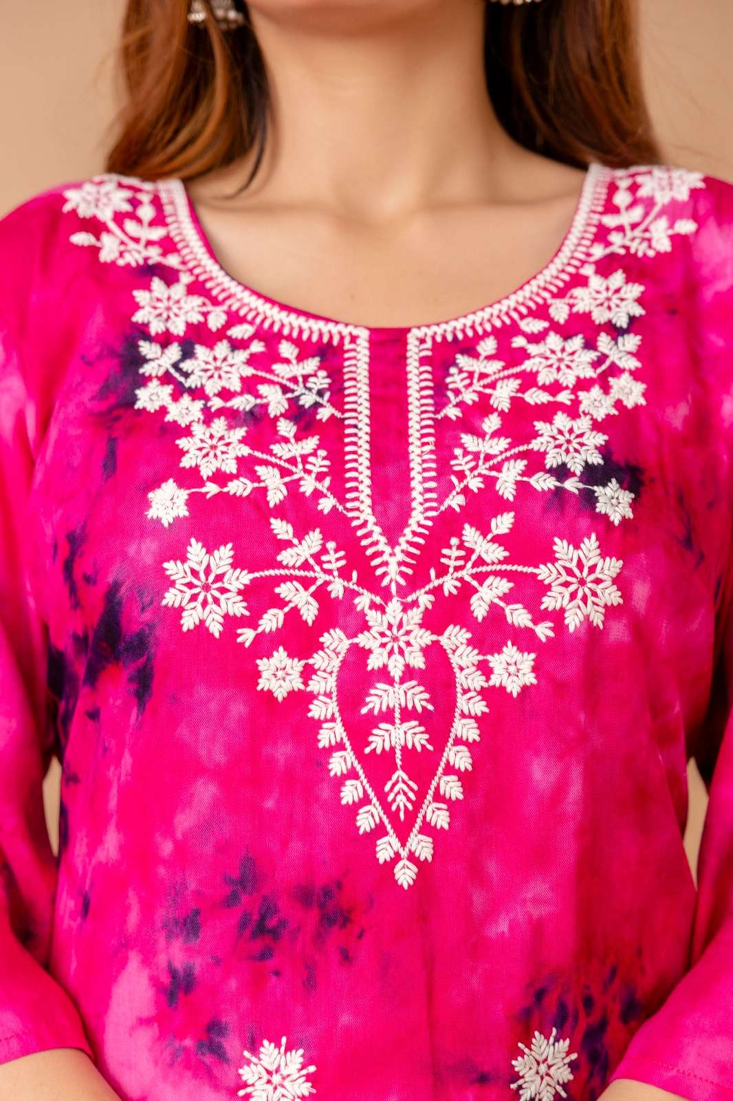 Rosy Blossom Embroidery Top