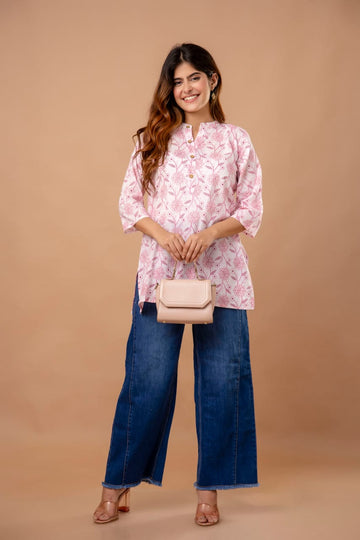 Pink Jal Short Kurta