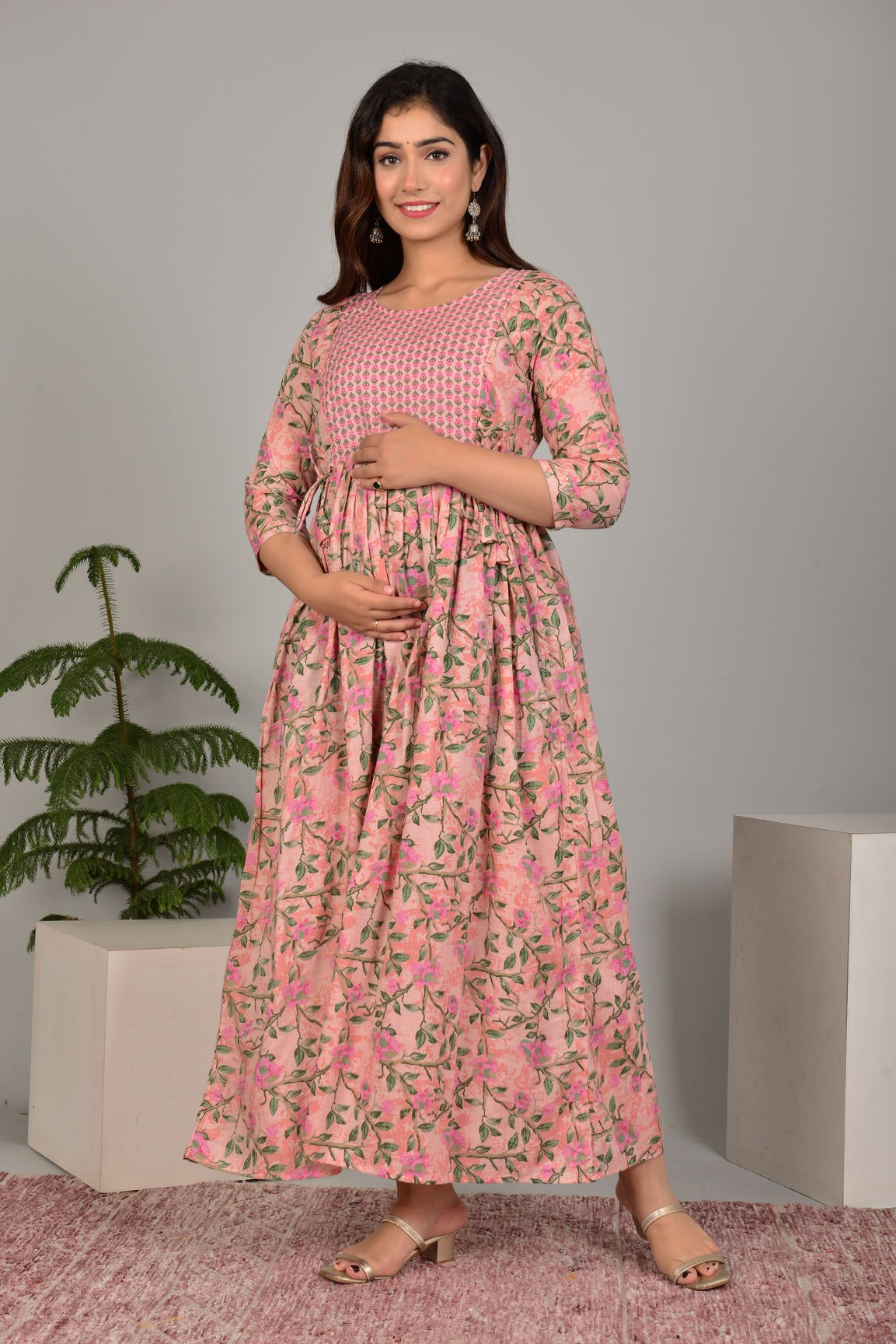 Blush Blossom Maternity Dress 🌸