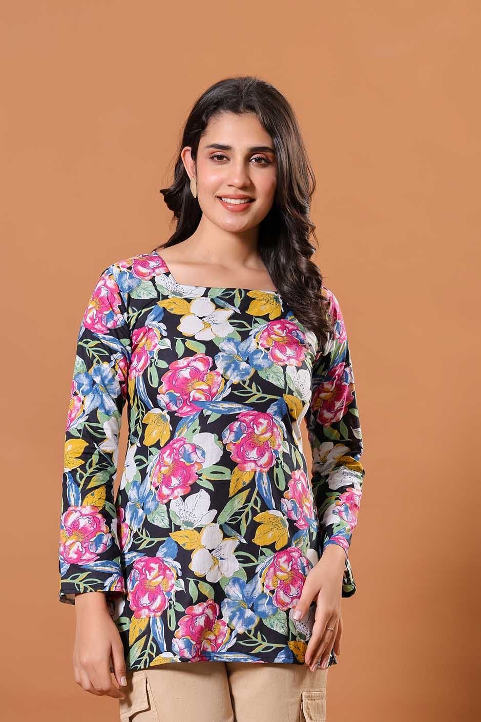 Black Rose Garden Kurti