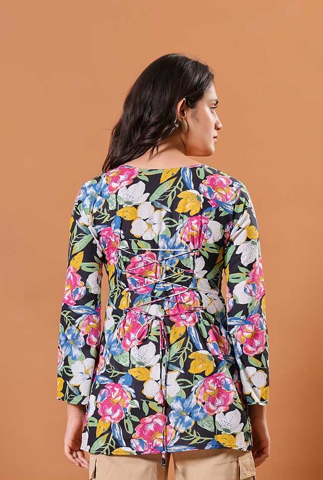 Black Rose Garden Kurti