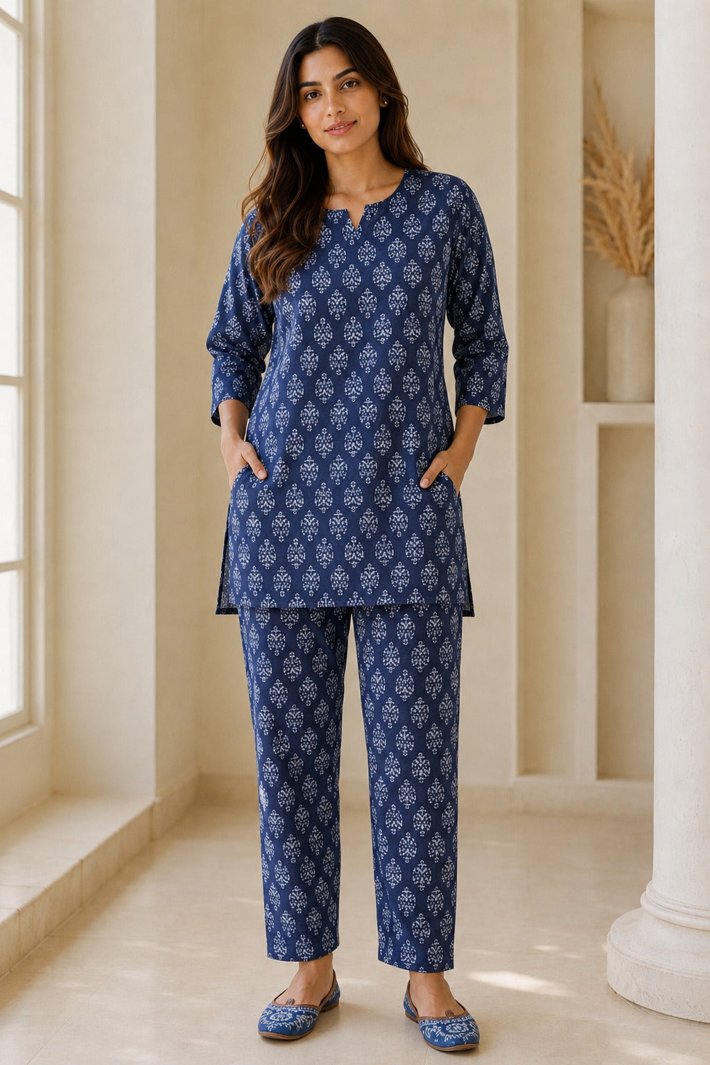 Indigo Motif Co-ord Set