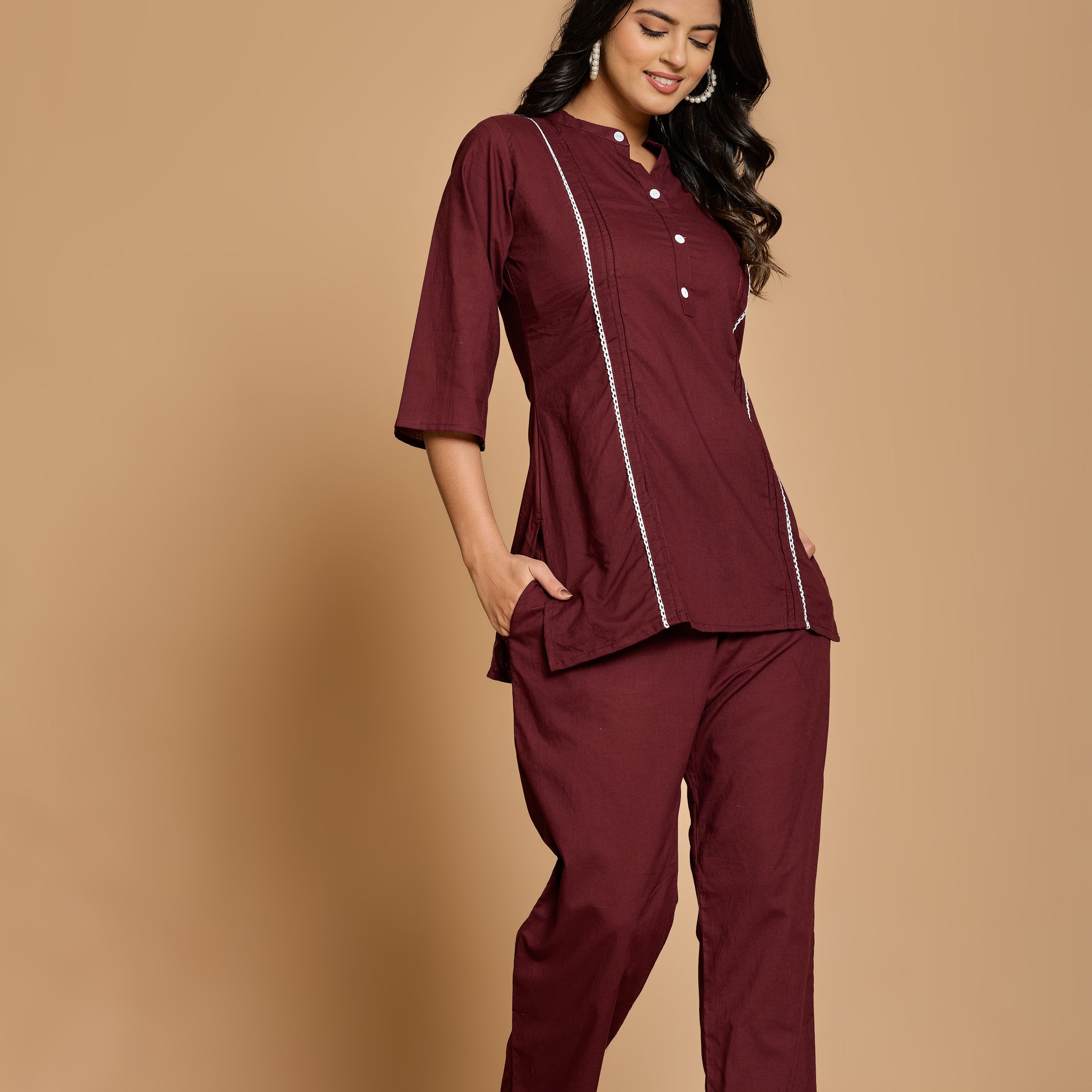 Maroon Essence Coord Set
