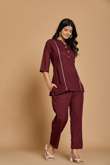 Maroon Essence Coord Set