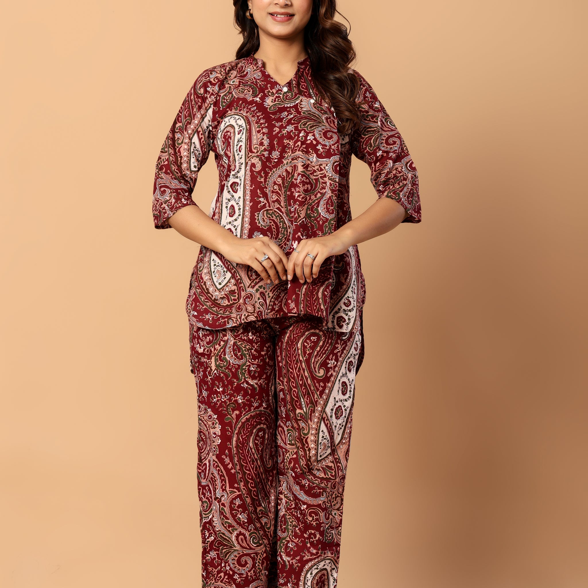 Vintage Ruby Paisley Co-ord set