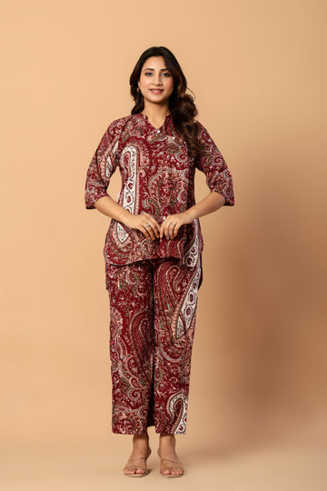 Vintage Ruby Paisley Co-ord set