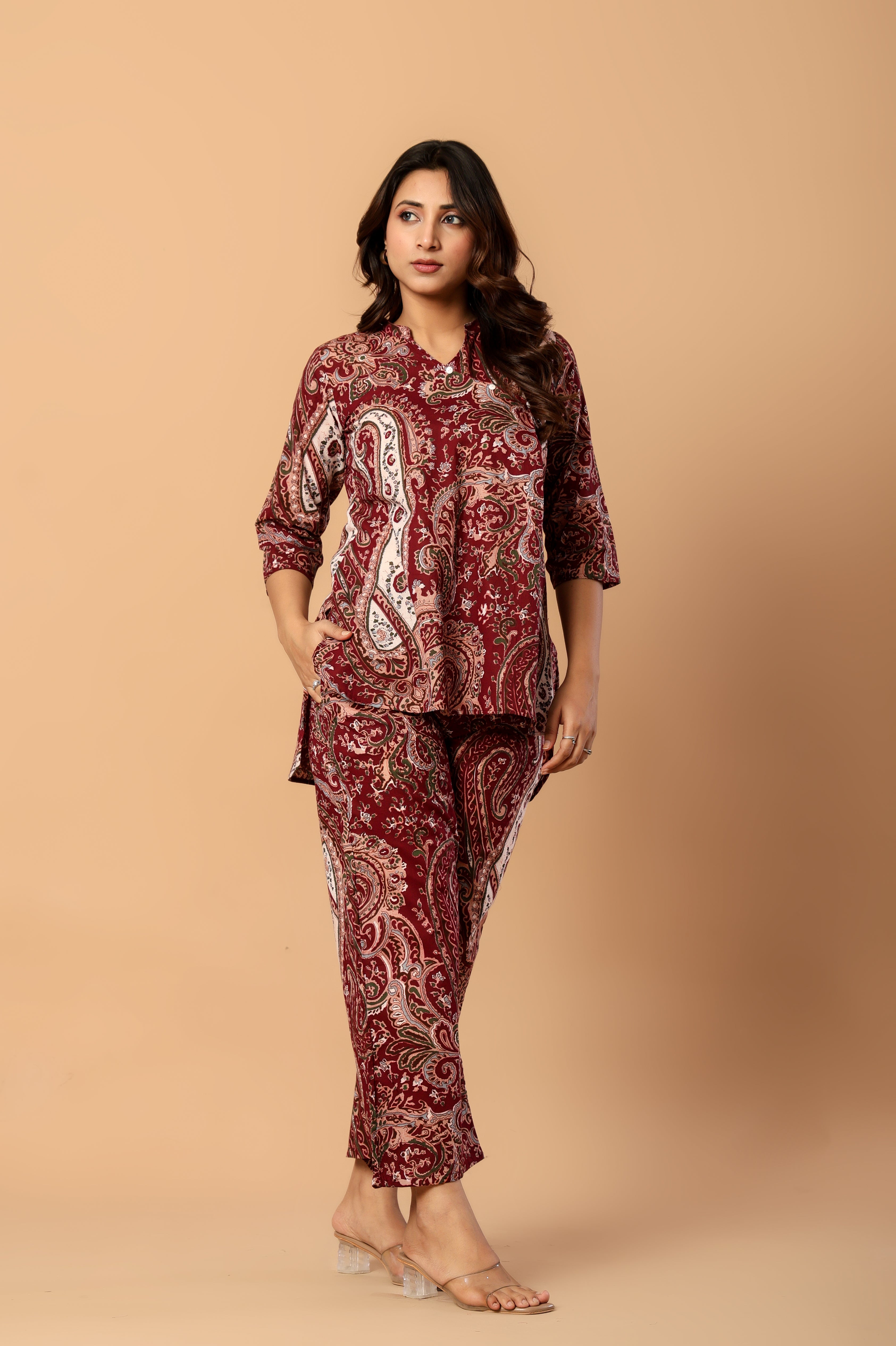 Vintage Ruby Paisley Co-ord set