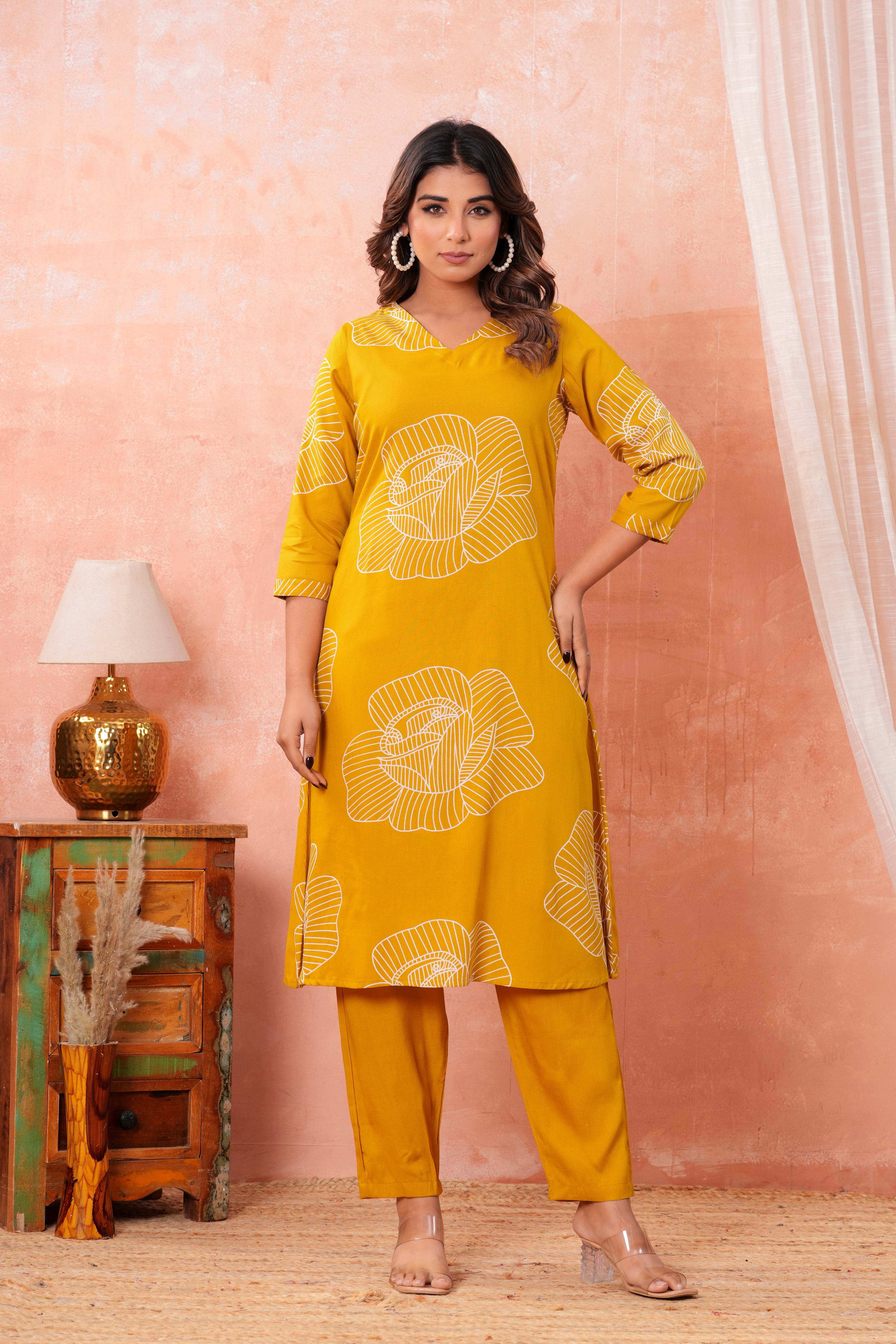 Mustard Bloomline Co-Ord Set