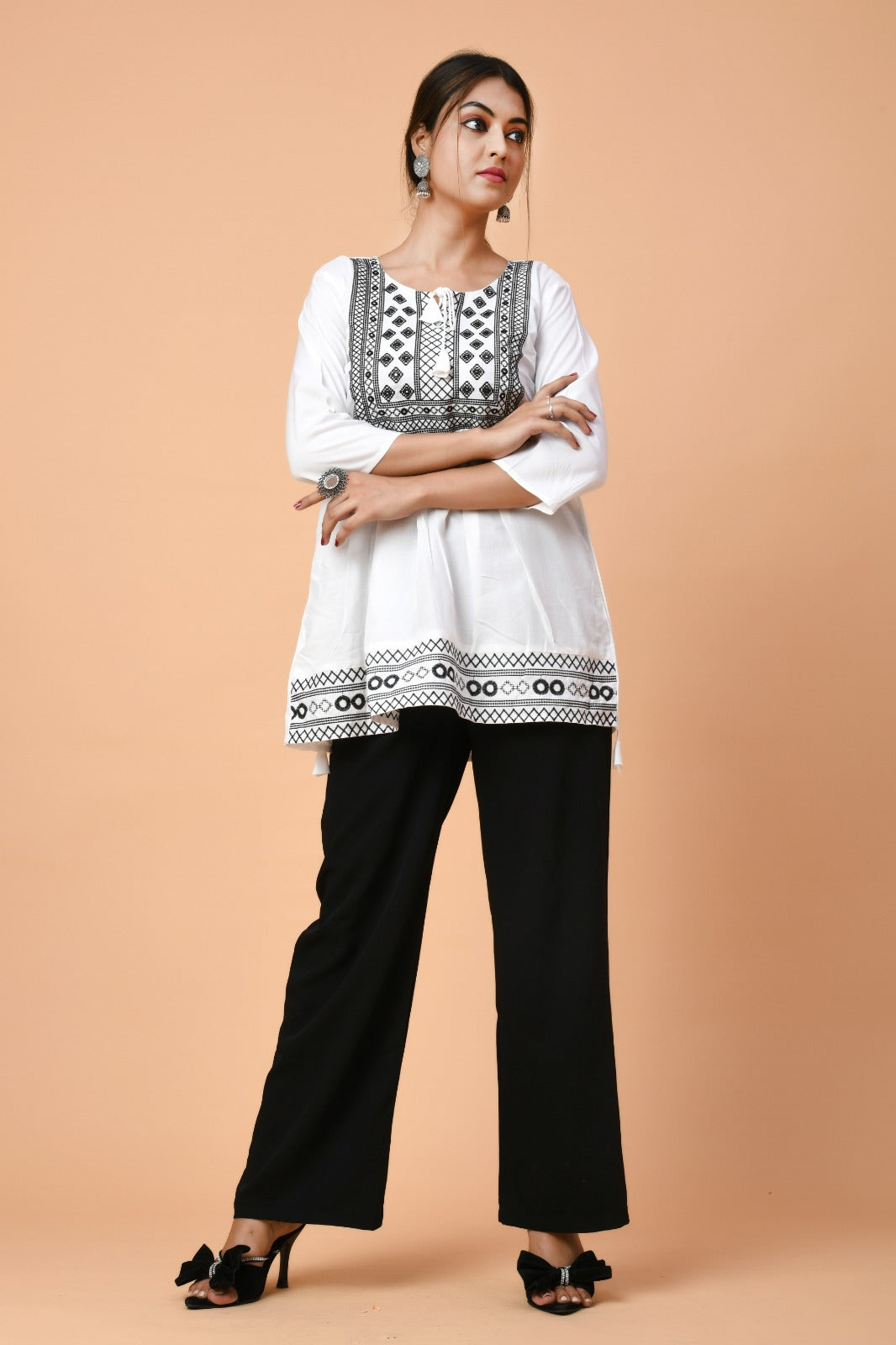 White Elegance Embroidery Top
