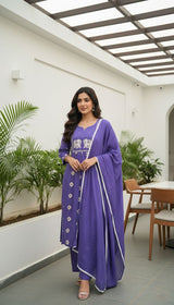 Rajhathi Elephant Motif Cotton 3-Piece Suit Set