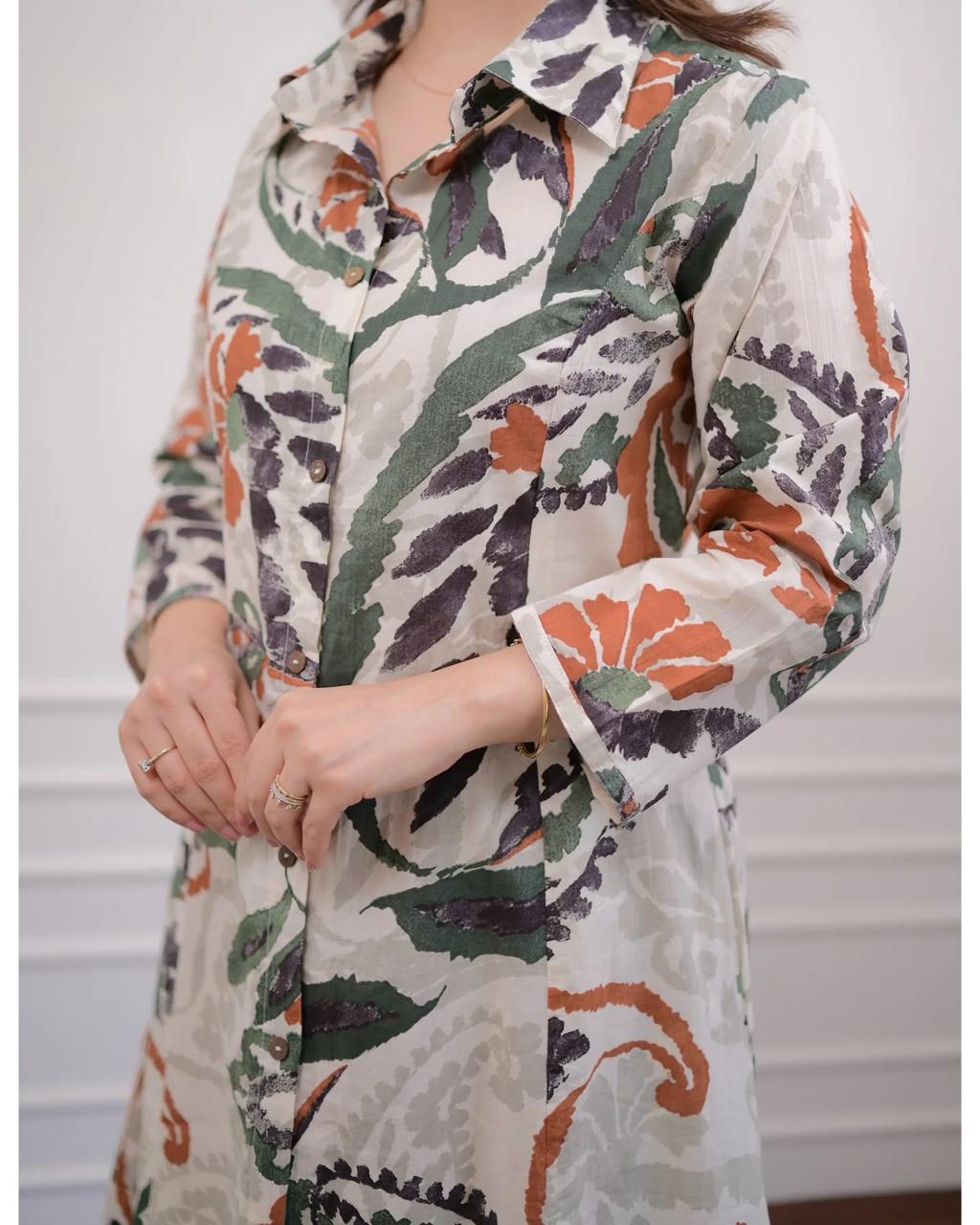 Regal Bloom Blockprinted Co-ord Set