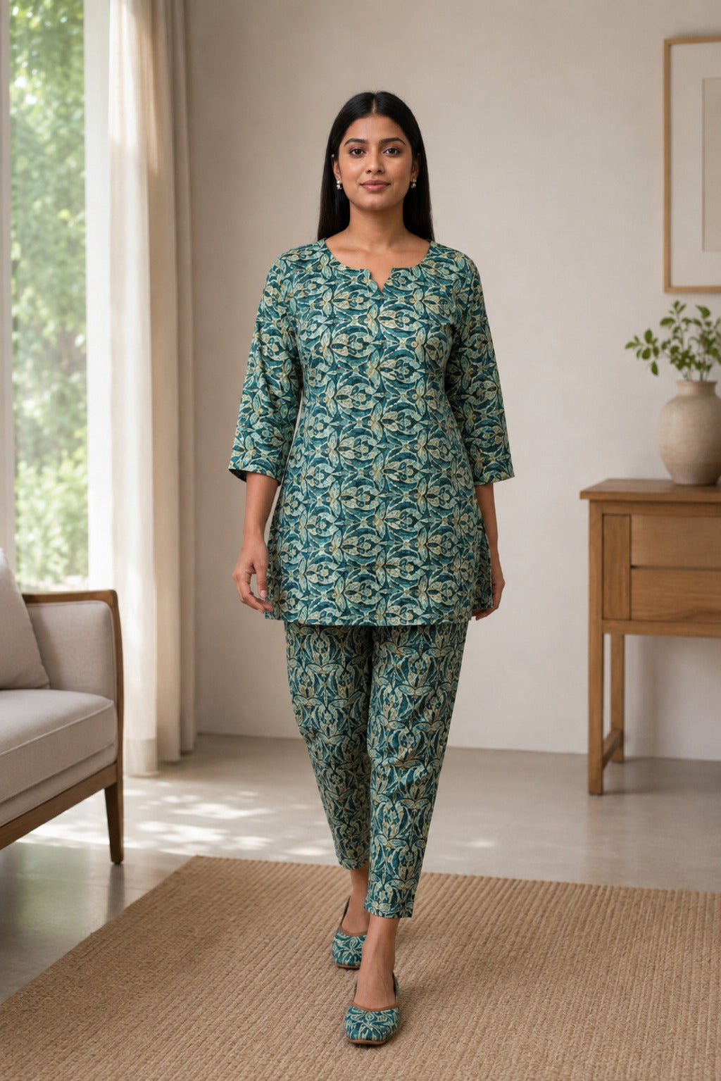 Teal Heritage Co-ord Set